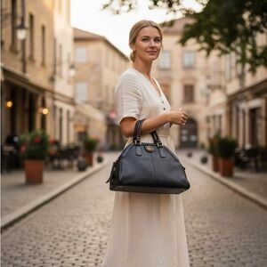 Gucci Black Satchel with Gold Details